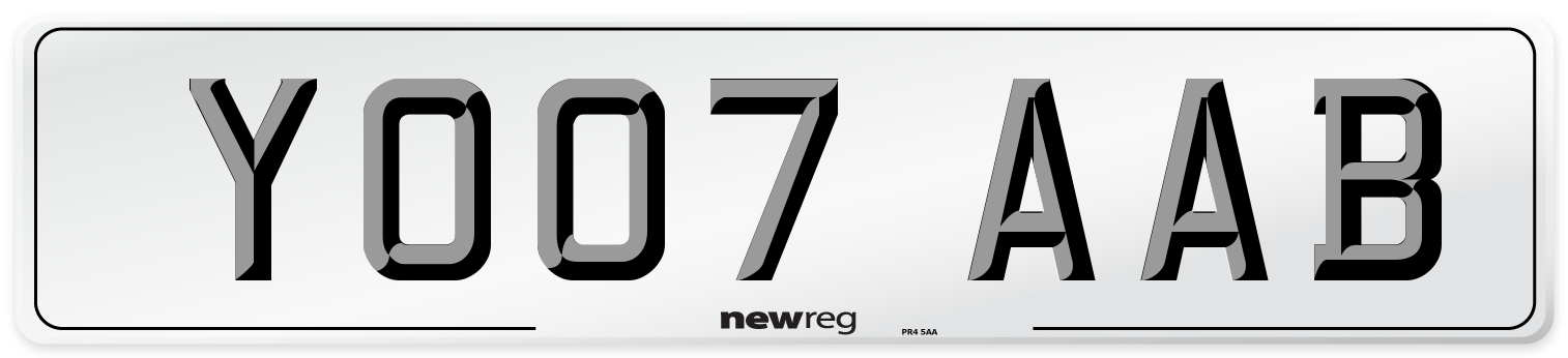 YO07 AAB Number Plate from New Reg